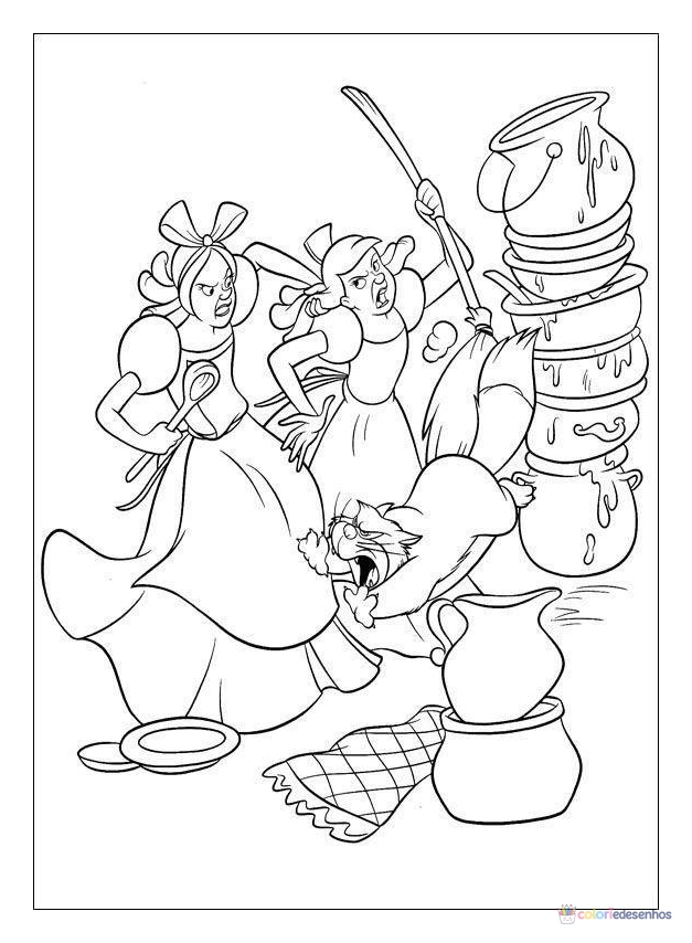 Cinderela para colorir