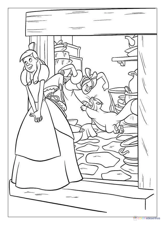 Cinderela para colorir