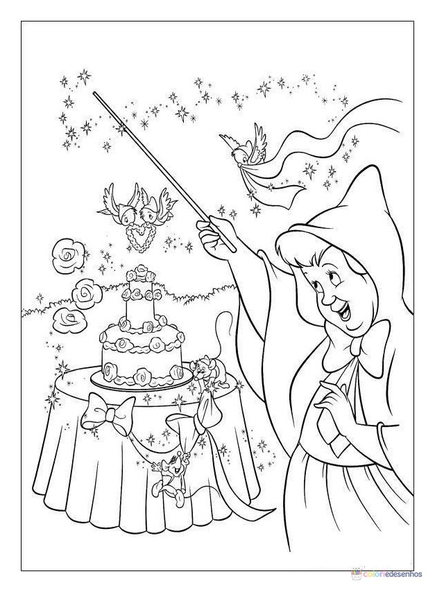 Cinderela para colorir
