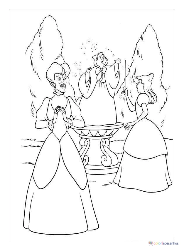 Cinderela para colorir