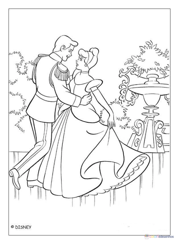 Cinderela para colorir