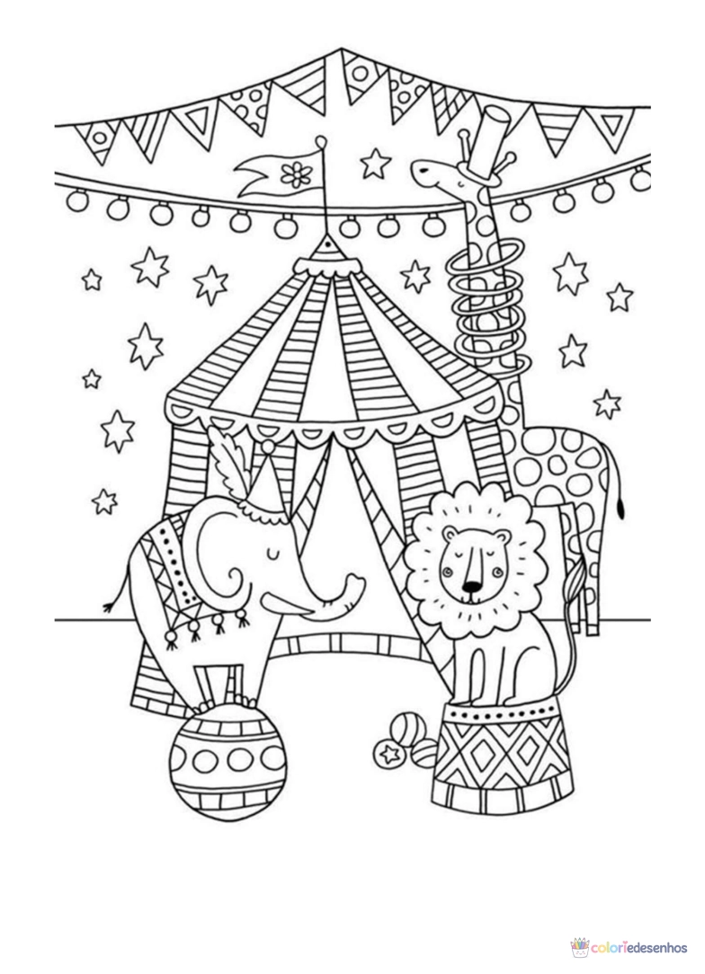 Circo para colorir para colorir