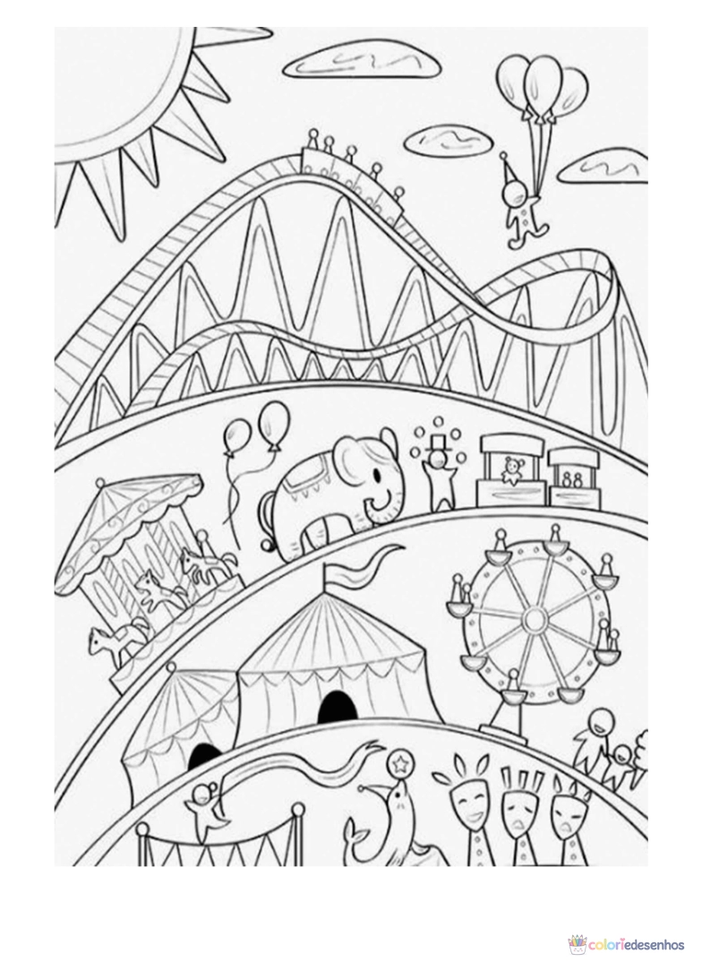 Circo para imprimir e colorir para colorir
