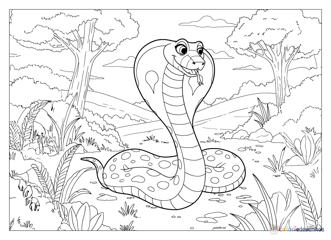Cobras para imprimir e colorir para colorir