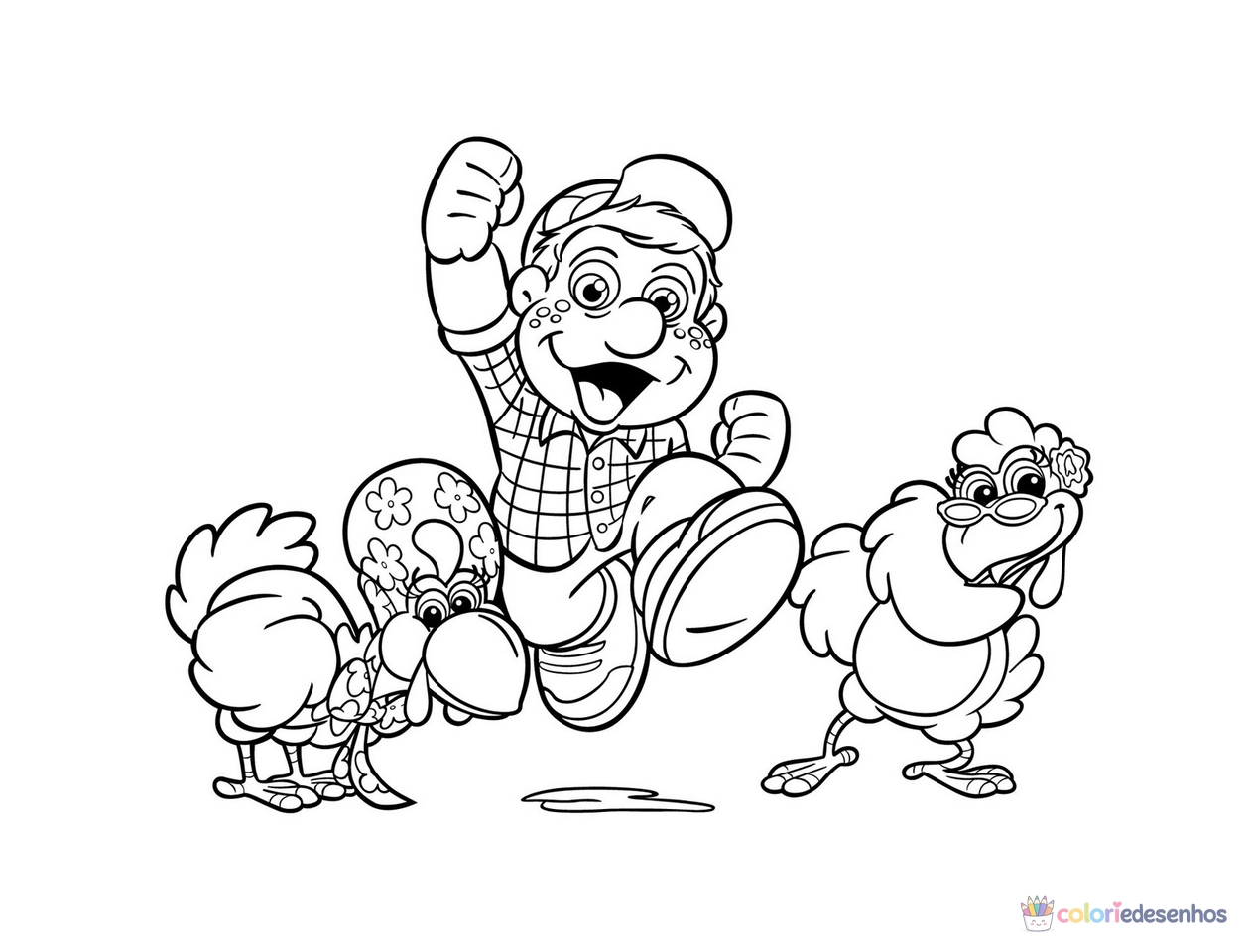 Cocoricó para imprimir e colorir para colorir