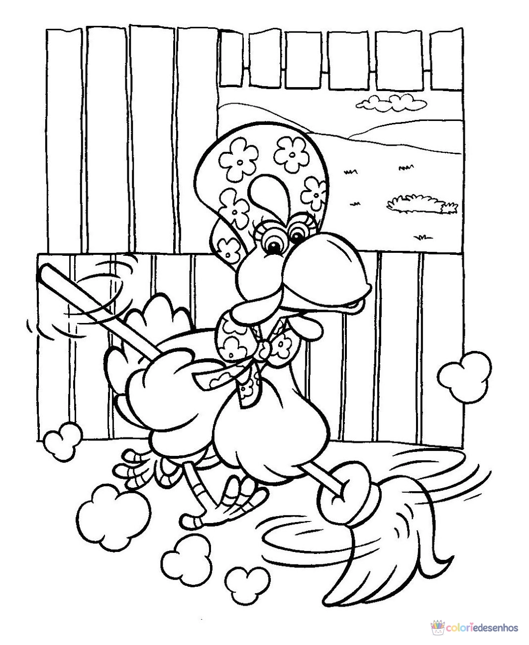 Cocoricó para imprimir e colorir para colorir