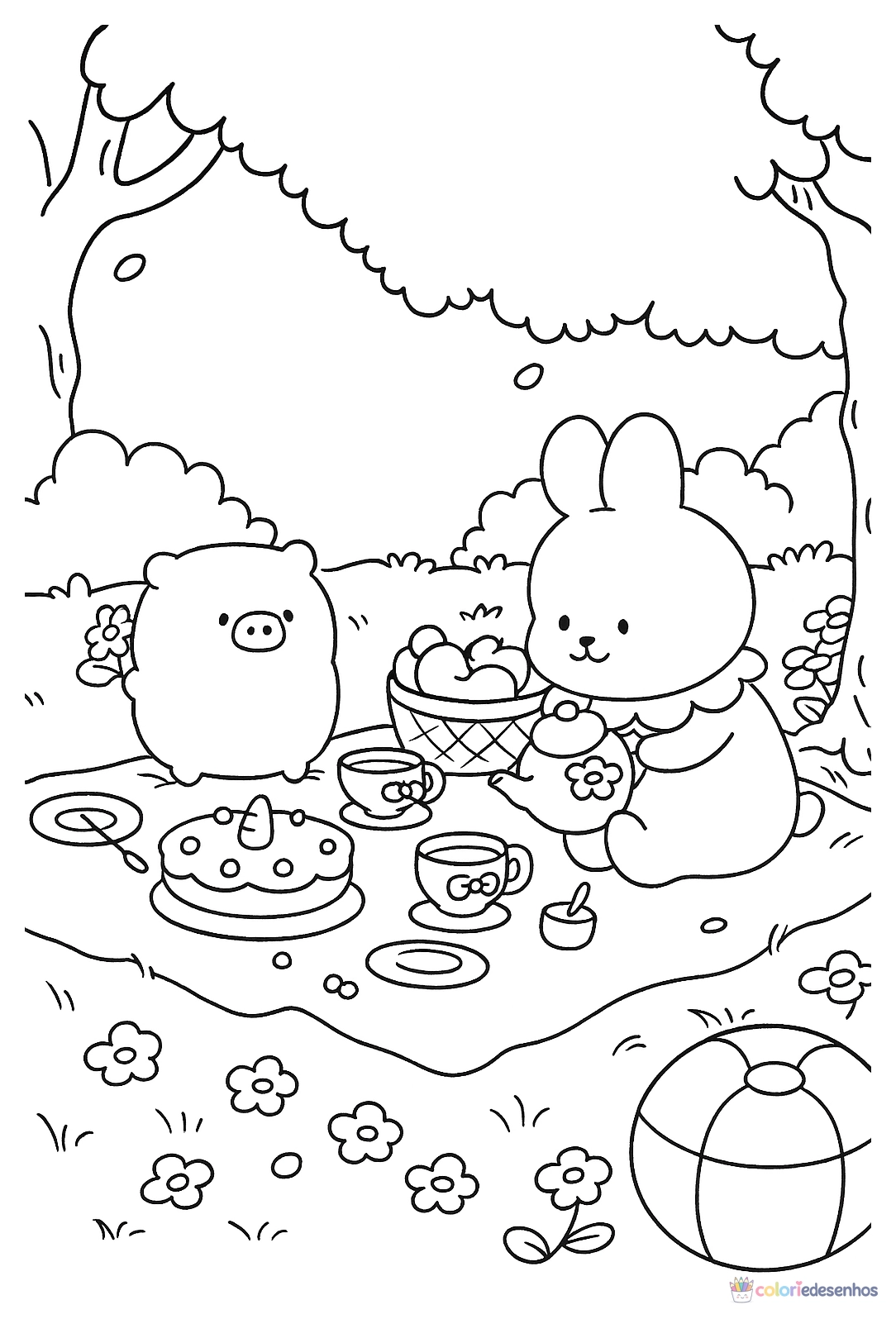Coelho para imprimir e colorir para colorir