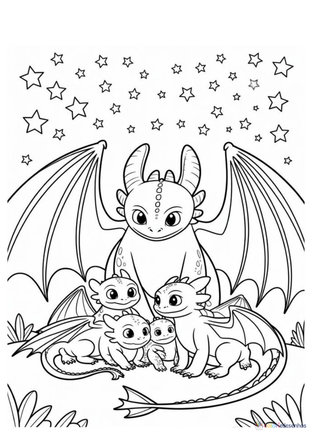 Como treinar seu dragão para imprimir e colorir para colorir