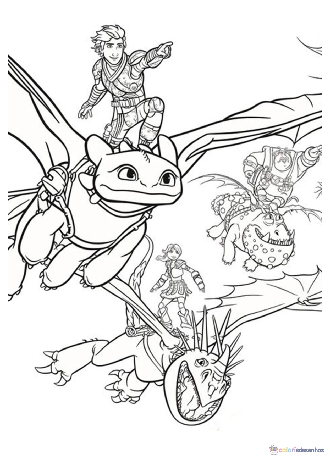 Como treinar seu dragão para imprimir e colorir para colorir