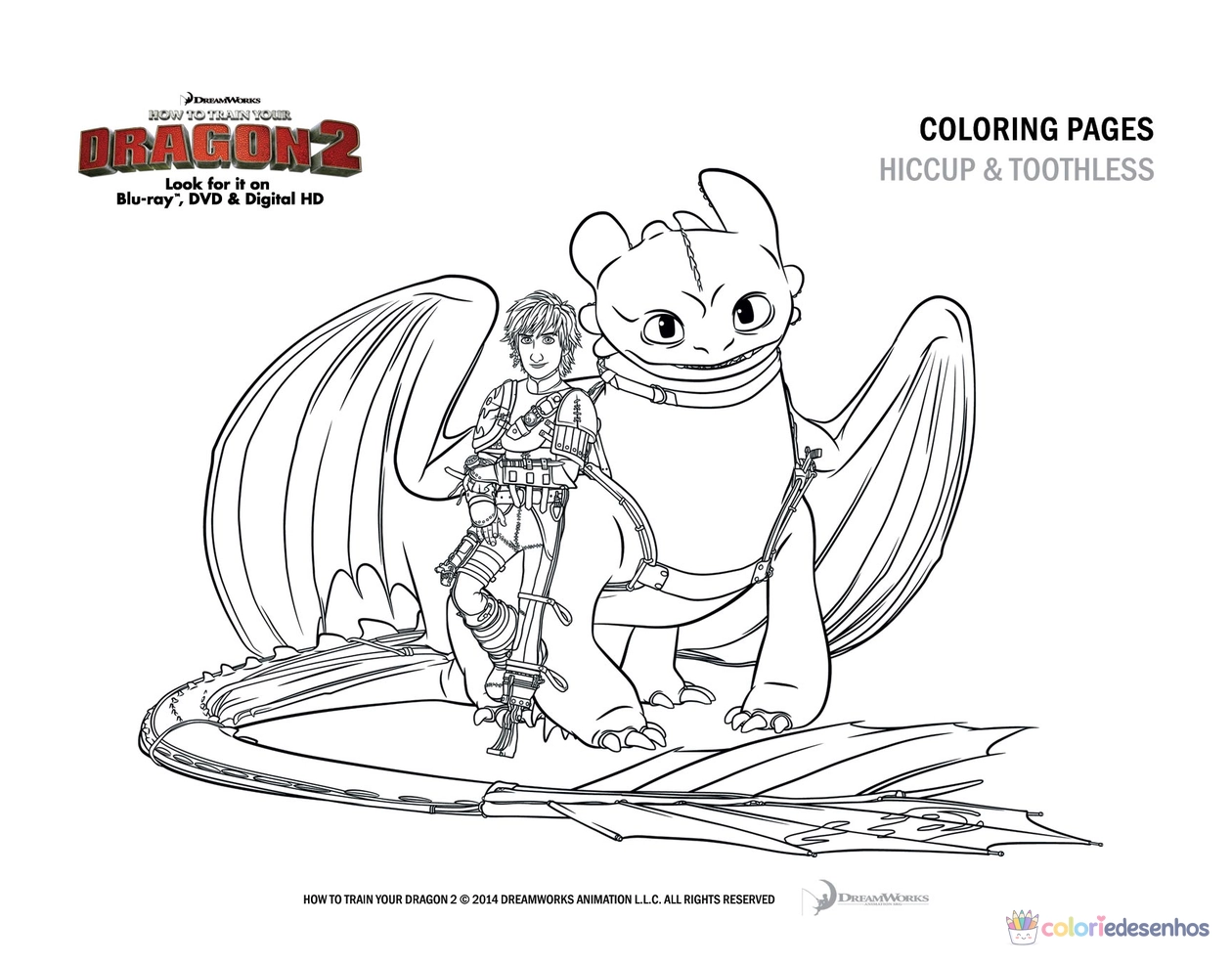 Como treinar seu dragão para imprimir e colorir para colorir