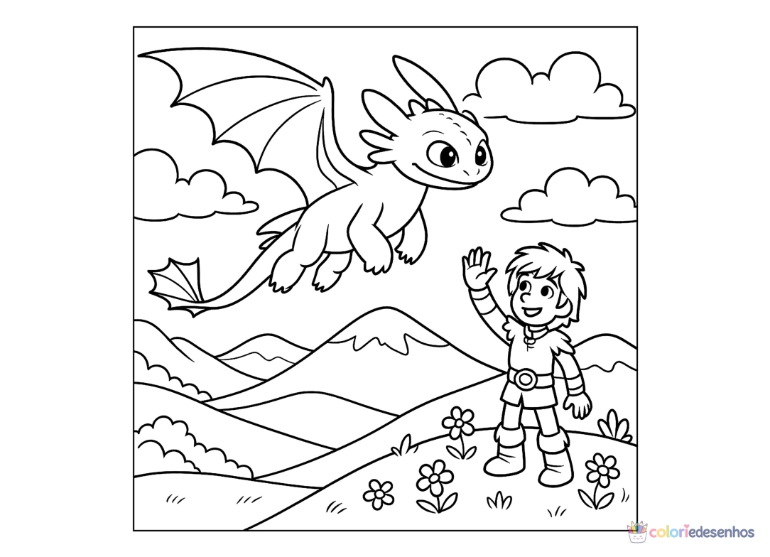 Como treinar seu dragão para imprimir e colorir para colorir