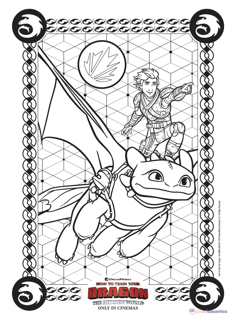 Como treinar seu dragão para imprimir e colorir para colorir