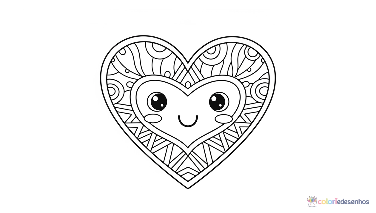 Coração para imprimir e colorir para colorir
