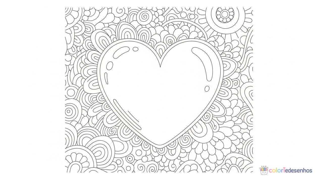 Coração para imprimir e colorir para colorir