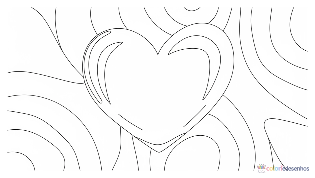 Coração para imprimir e colorir para colorir
