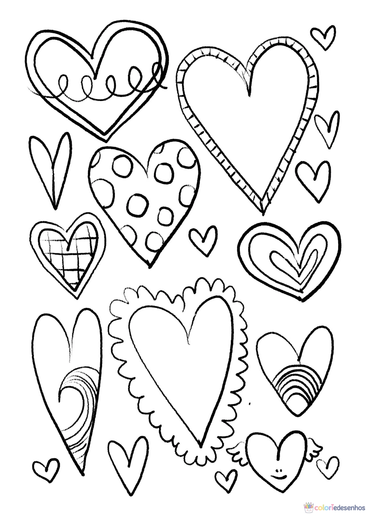 Coração para imprimir e colorir para colorir