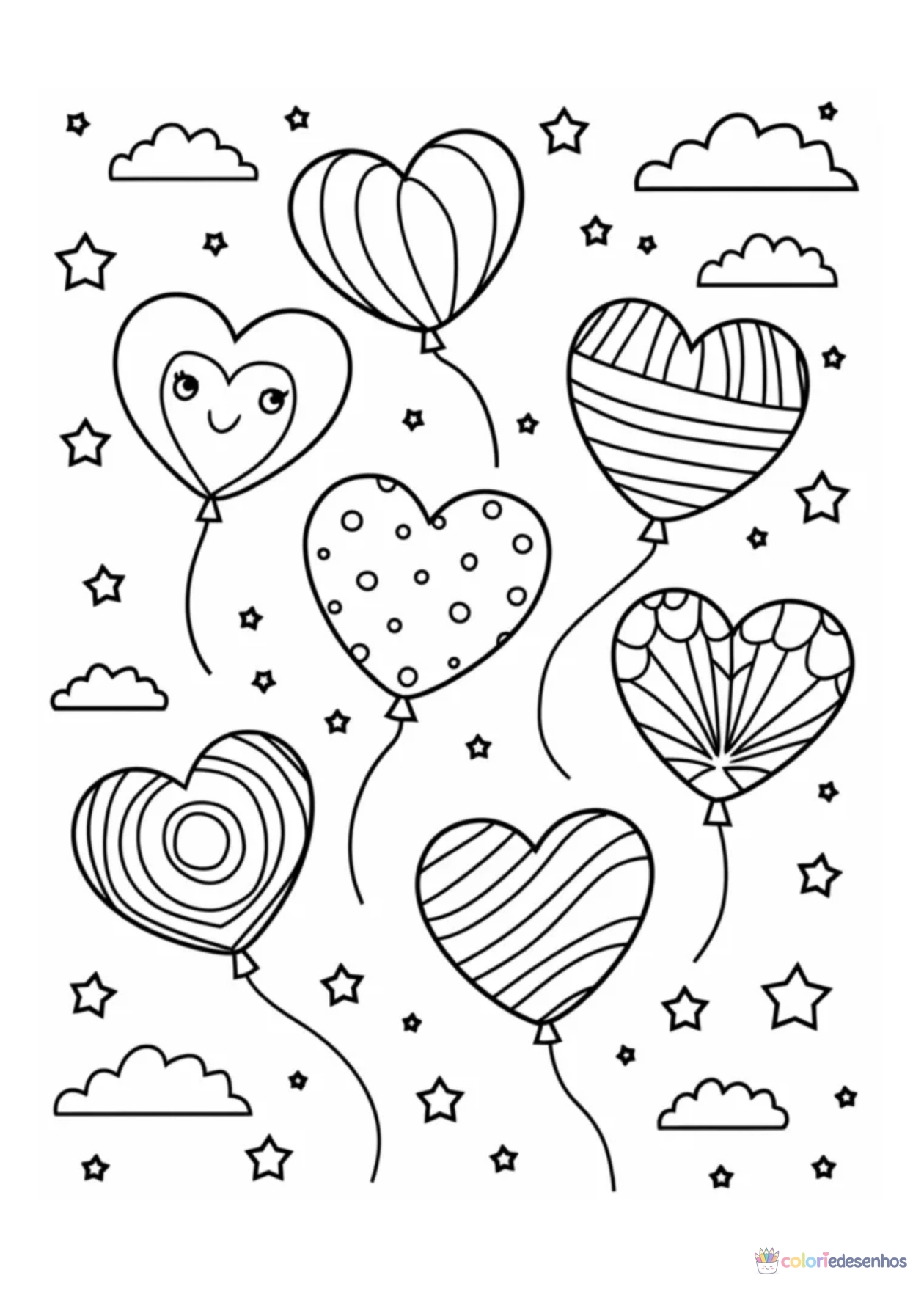 Coração para imprimir e colorir para colorir
