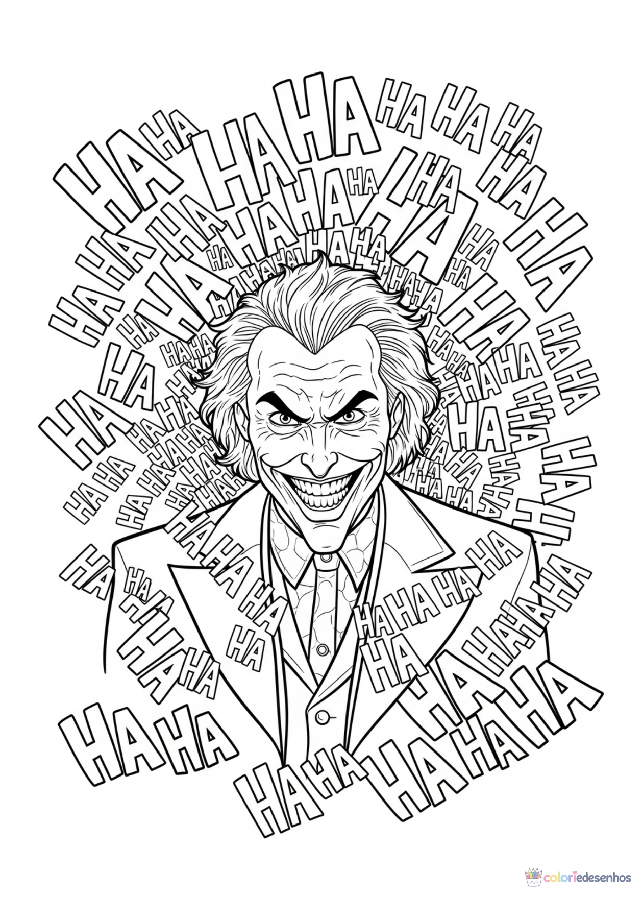 Coringa para imprimir e colorir para colorir