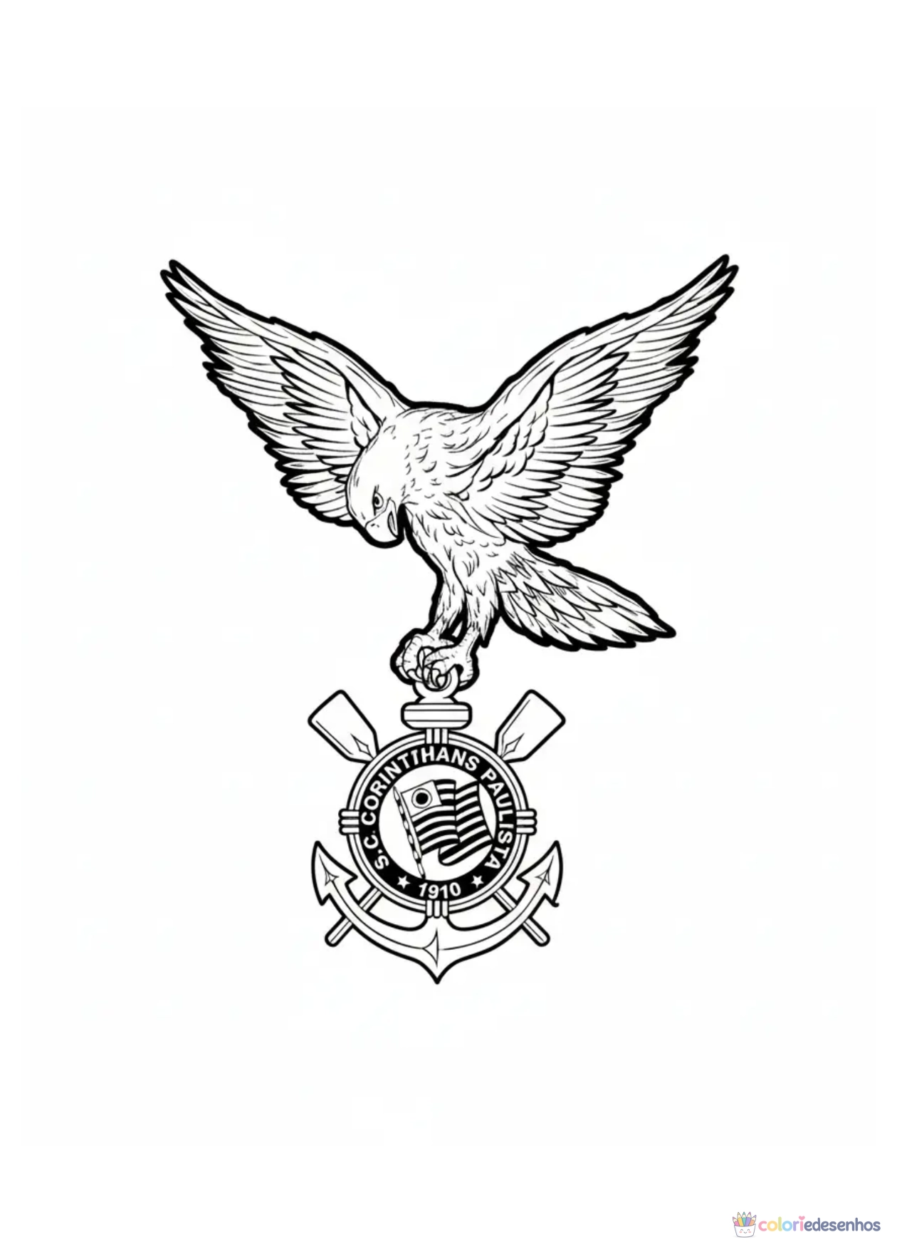 Corinthians para imprimir e colorir para colorir
