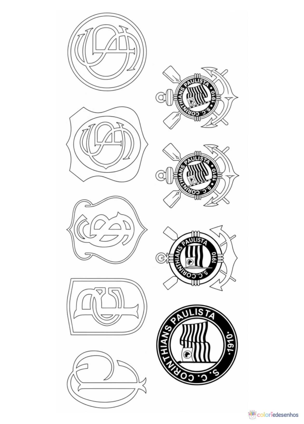 Corinthians para imprimir e colorir para colorir