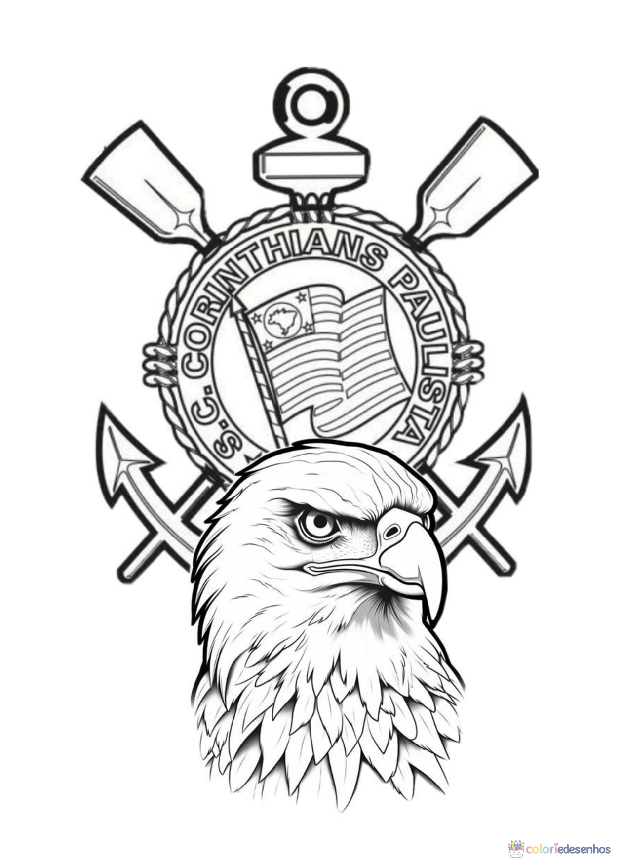 Corinthians para imprimir e colorir para colorir