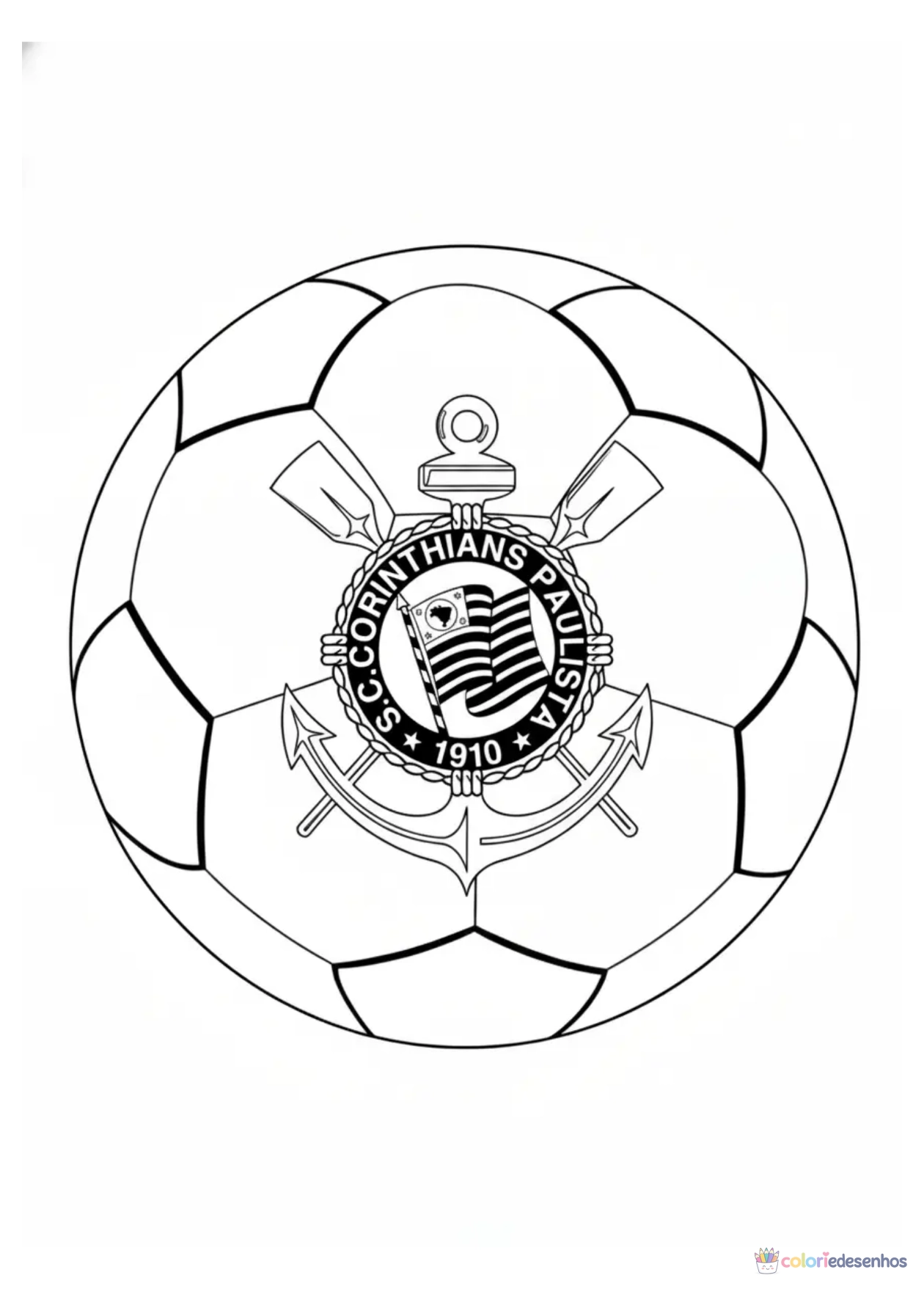 Corinthians para imprimir e colorir para colorir
