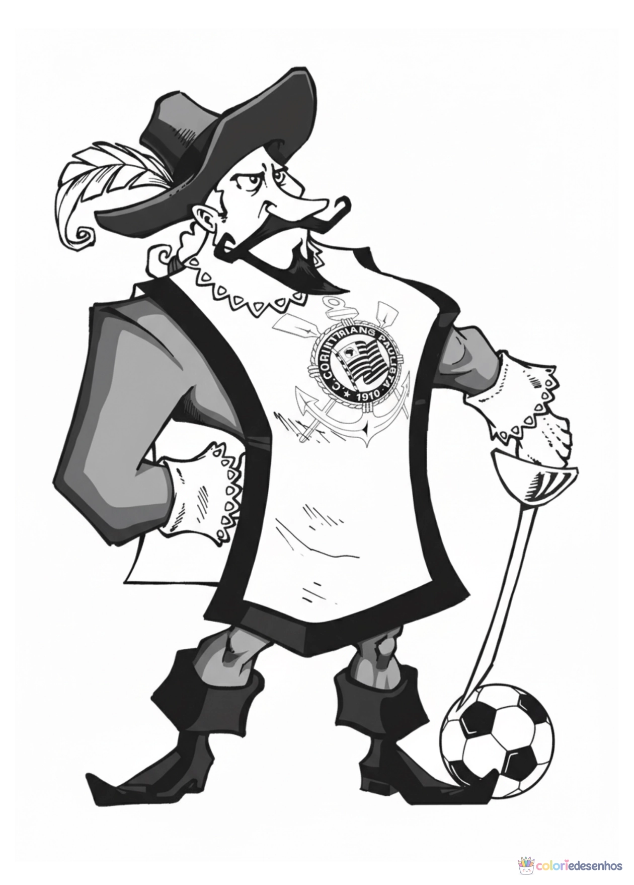 Corinthians para imprimir e colorir para colorir