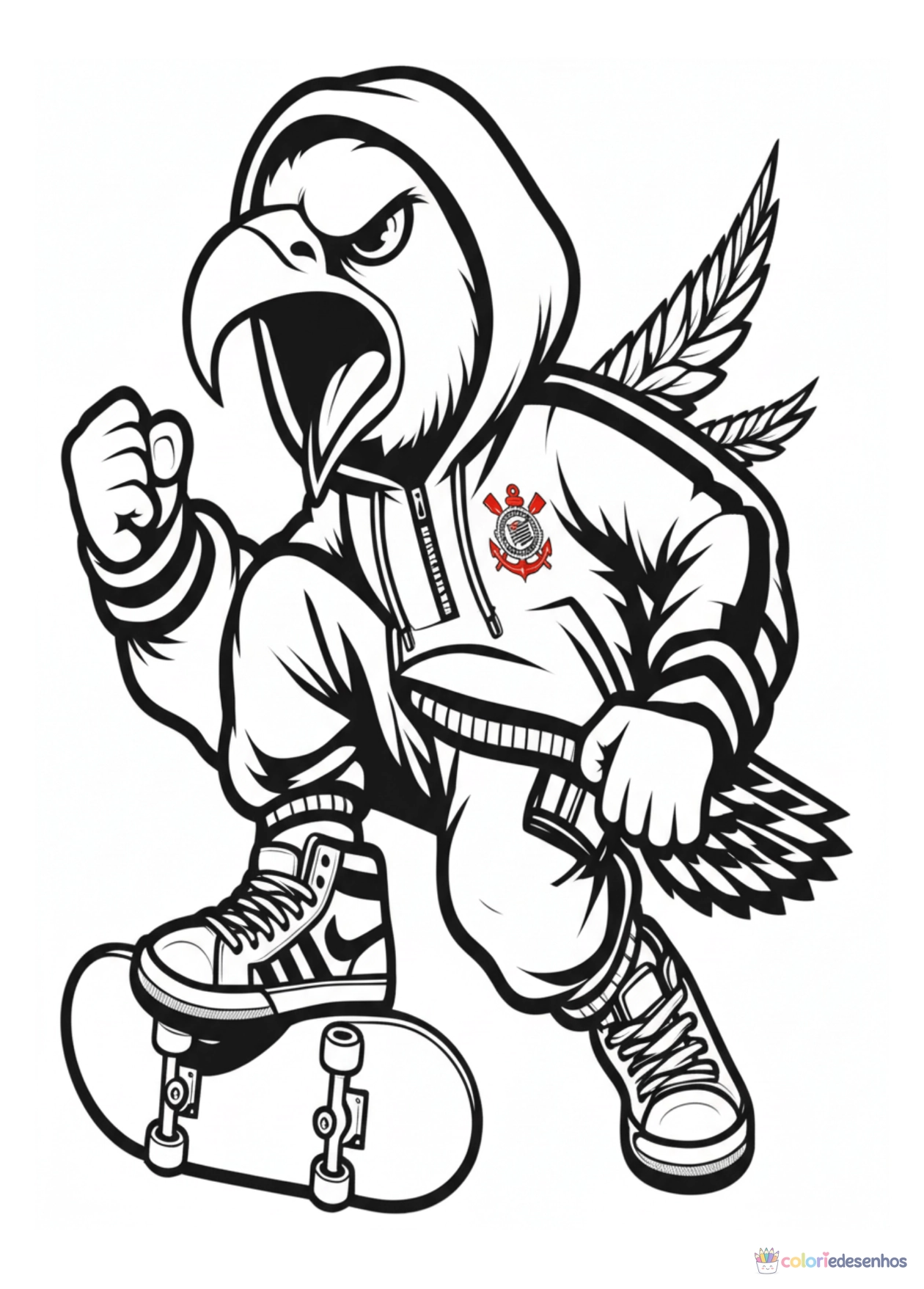 Corinthians para imprimir e colorir para colorir