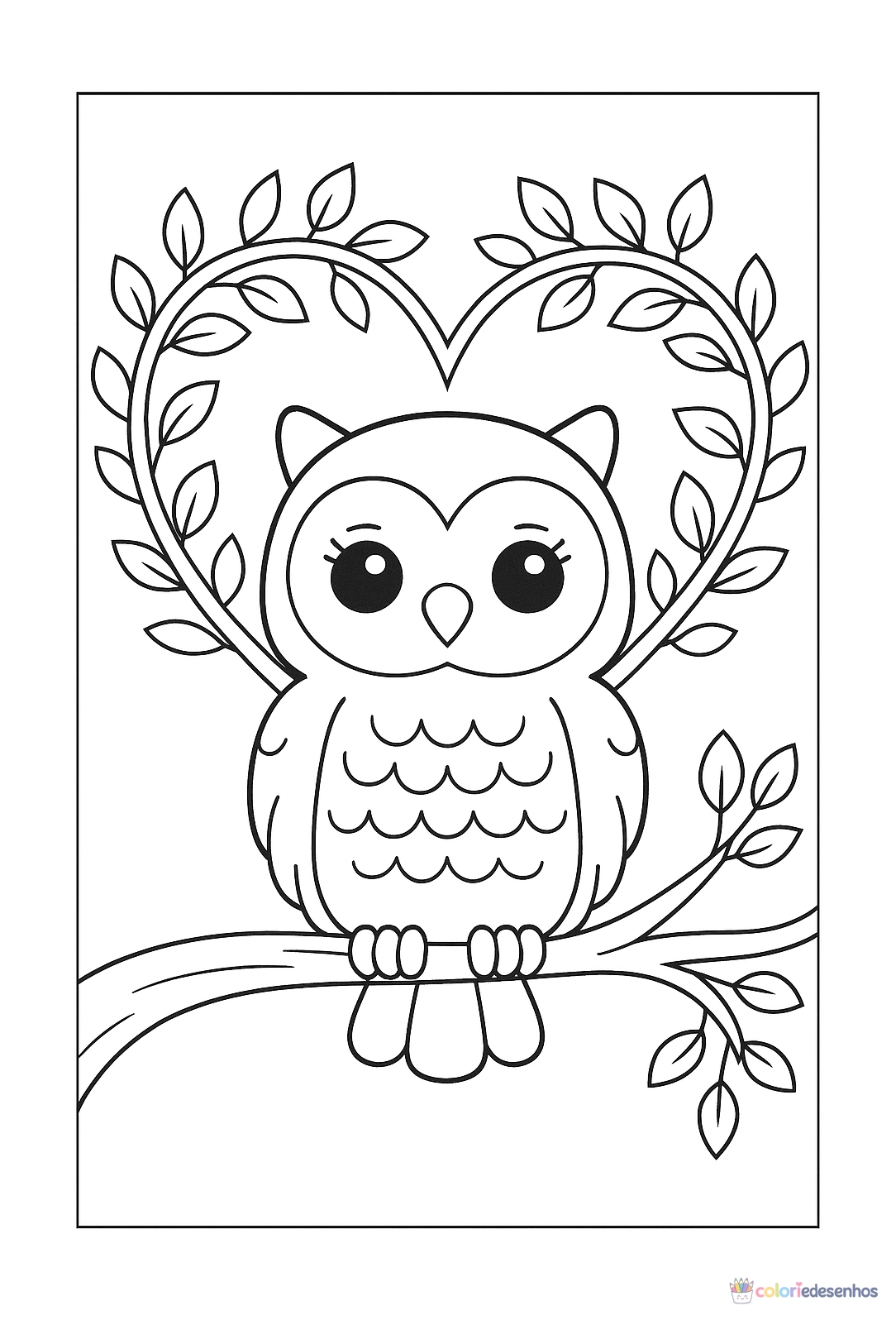 Coruja para imprimir e colorir para colorir