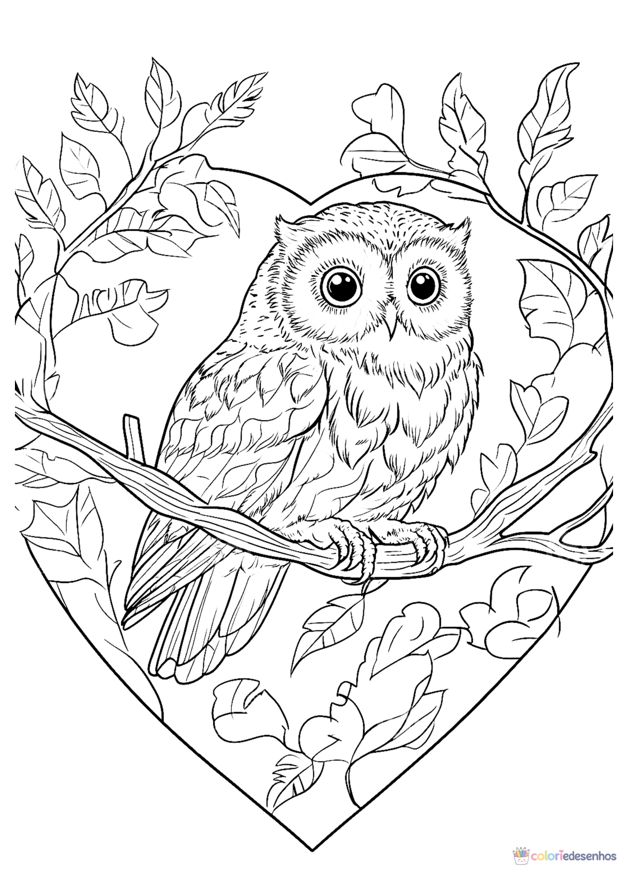 Coruja para imprimir e colorir para colorir