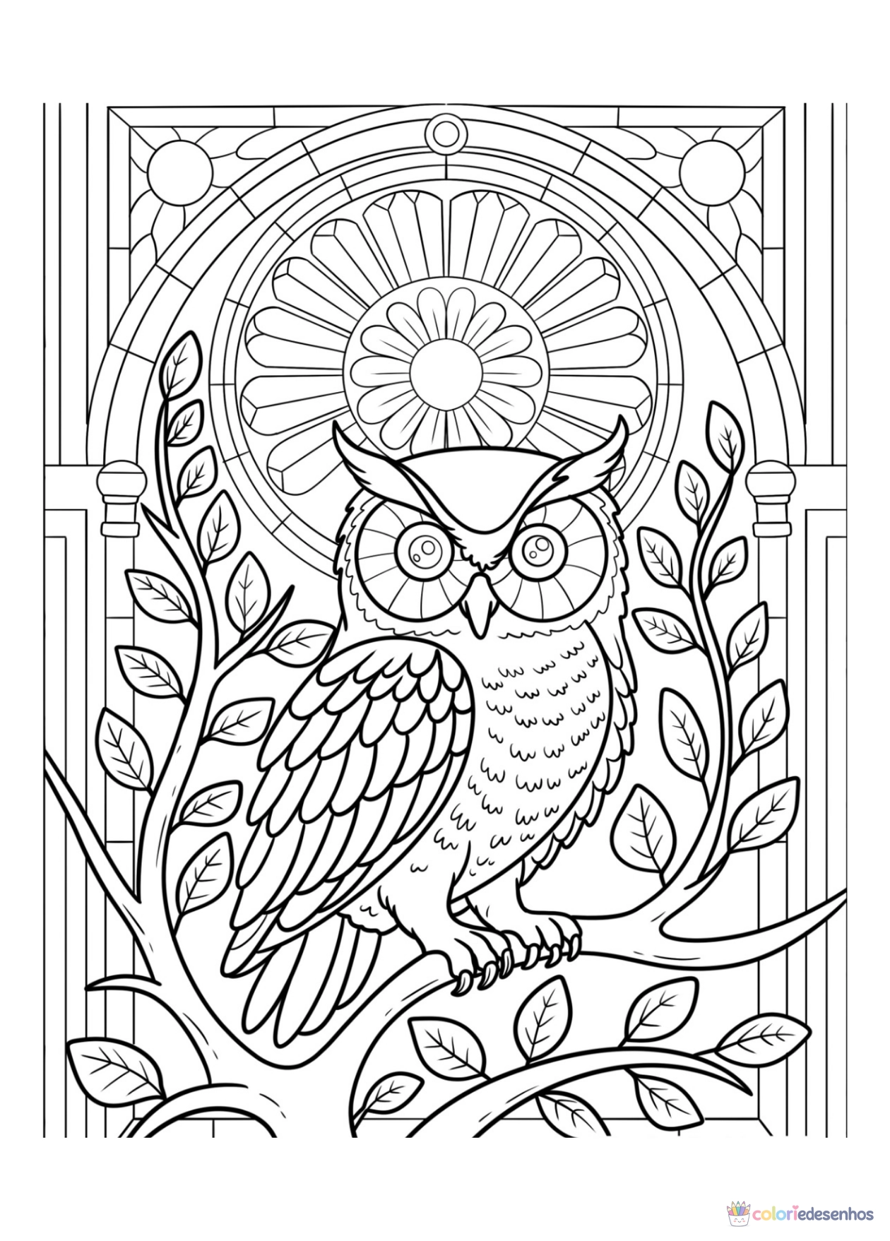 Coruja para imprimir e colorir para colorir