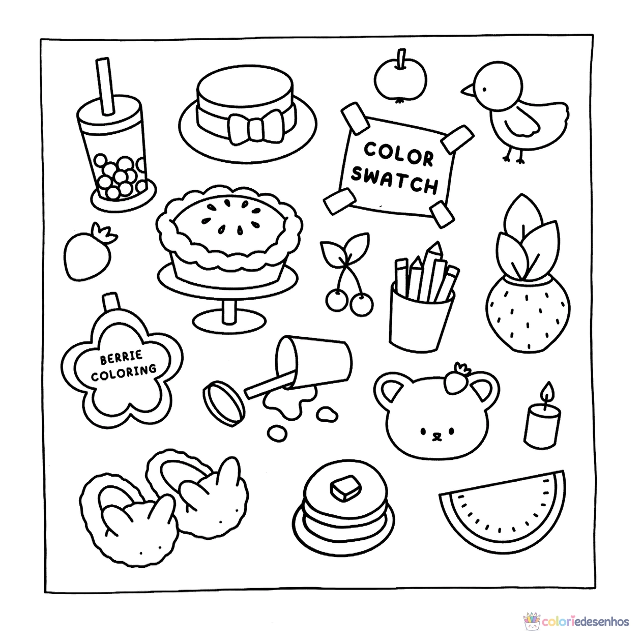 Cozy Friends para imprimir e colorir para colorir