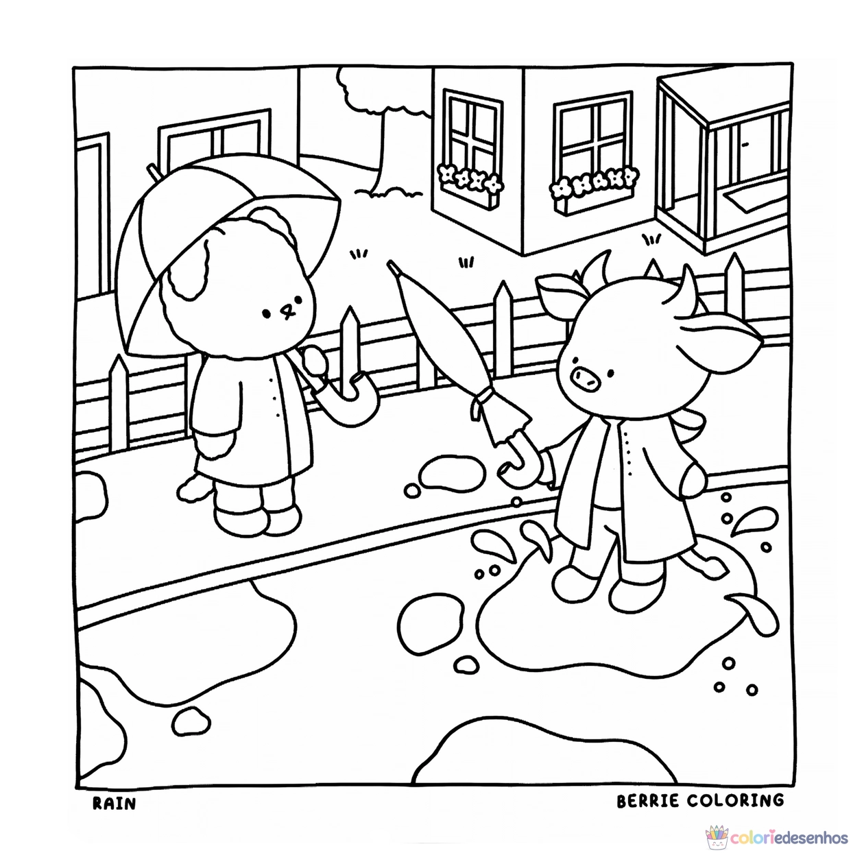 Cozy Friends para imprimir e colorir para colorir