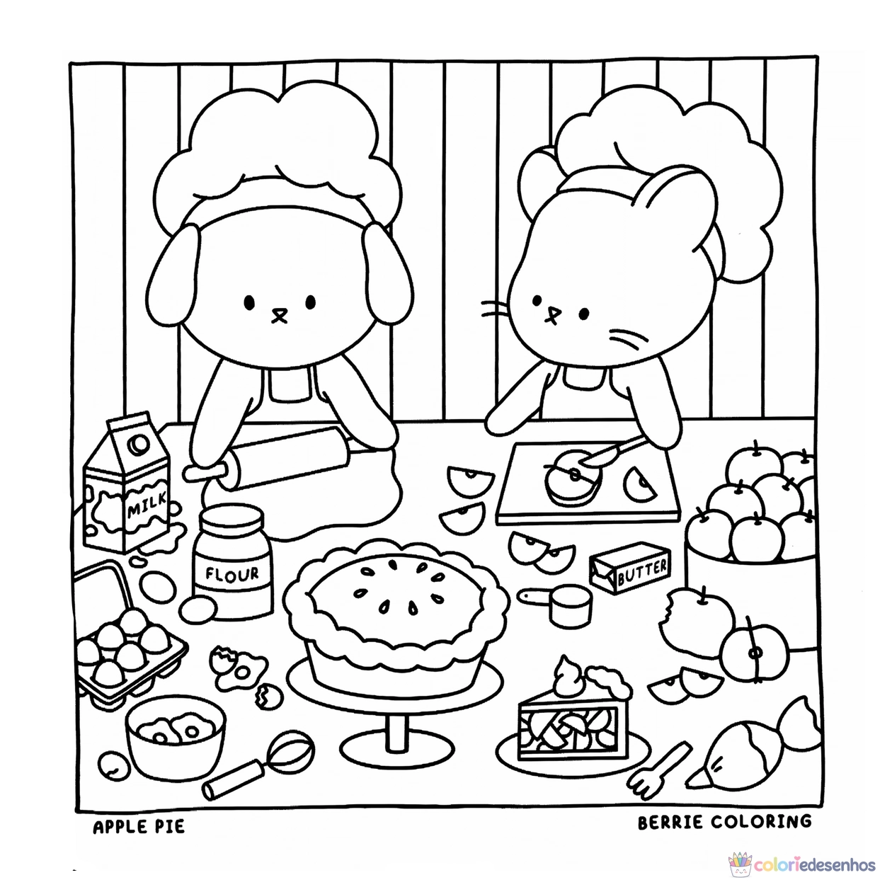 Cozy Friends para imprimir e colorir para colorir