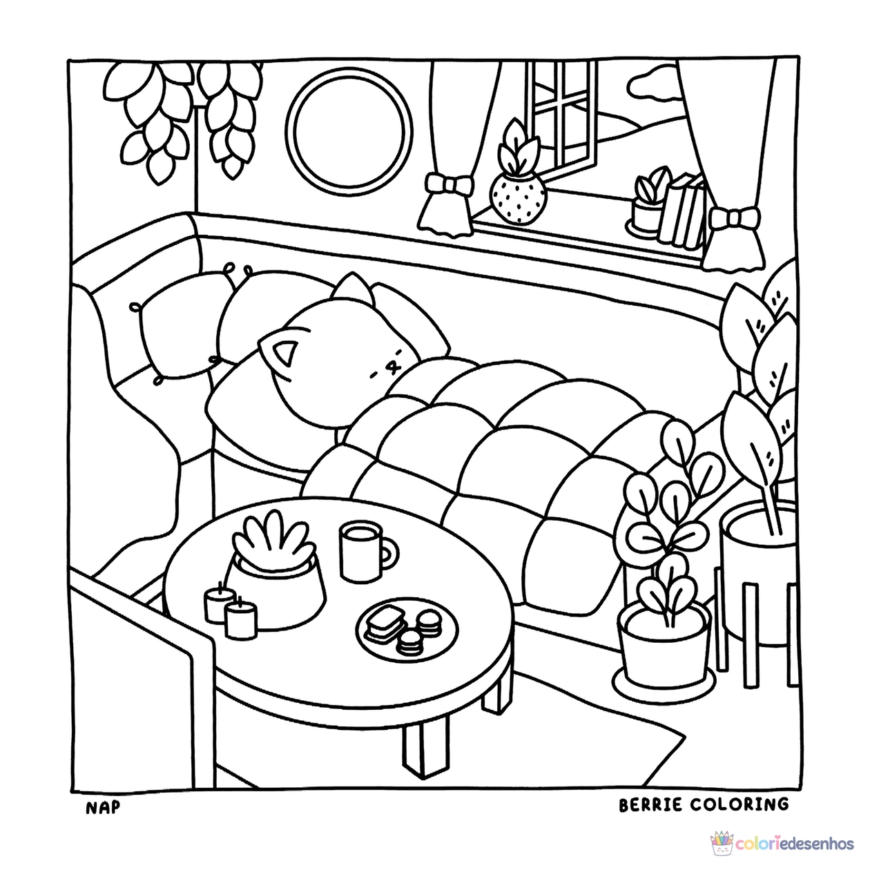 Cozy Friends para imprimir e colorir para colorir