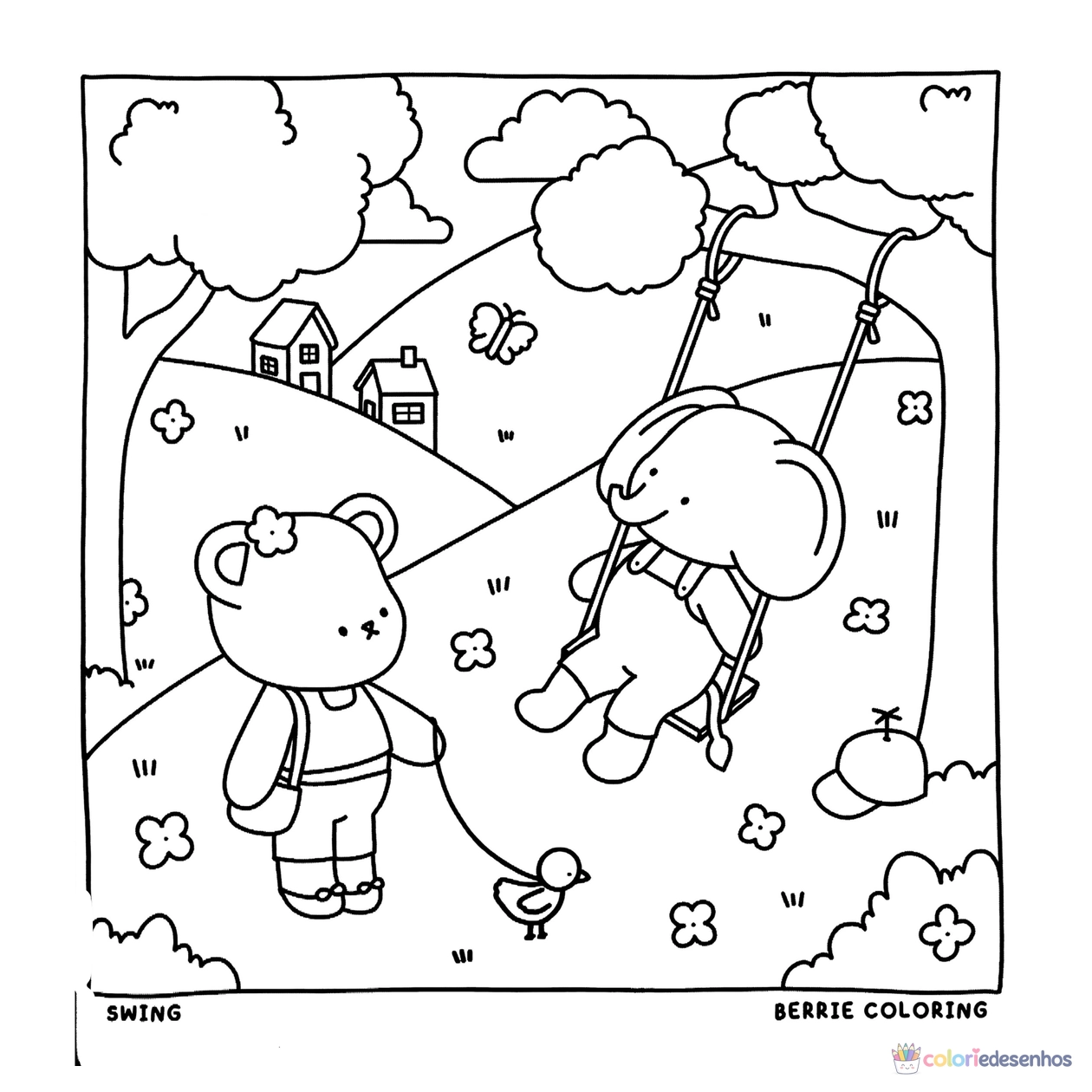 Cozy Friends para imprimir e colorir para colorir
