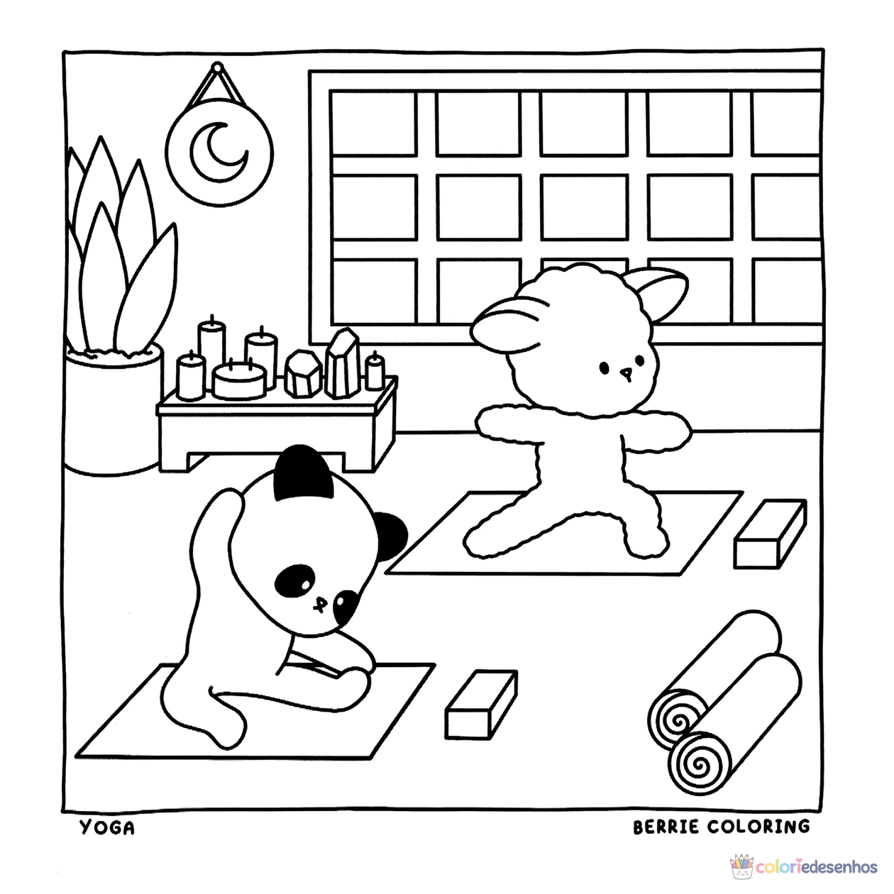 Cozy Friends para imprimir e colorir para colorir