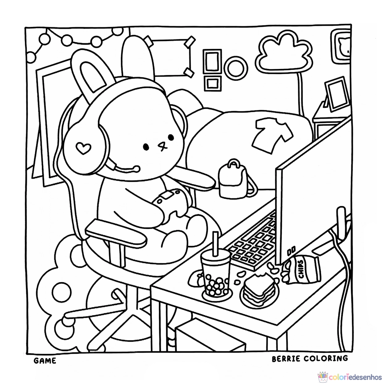 Cozy Friends para imprimir e colorir para colorir