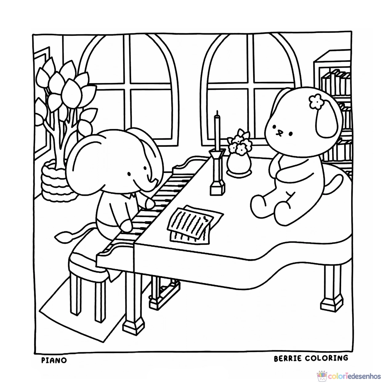 Cozy Friends para imprimir e colorir para colorir