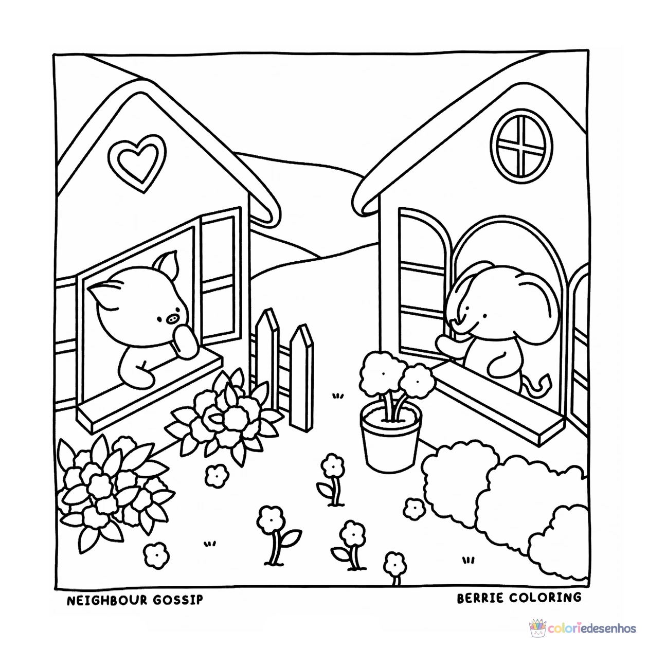 Cozy Friends para imprimir e colorir para colorir