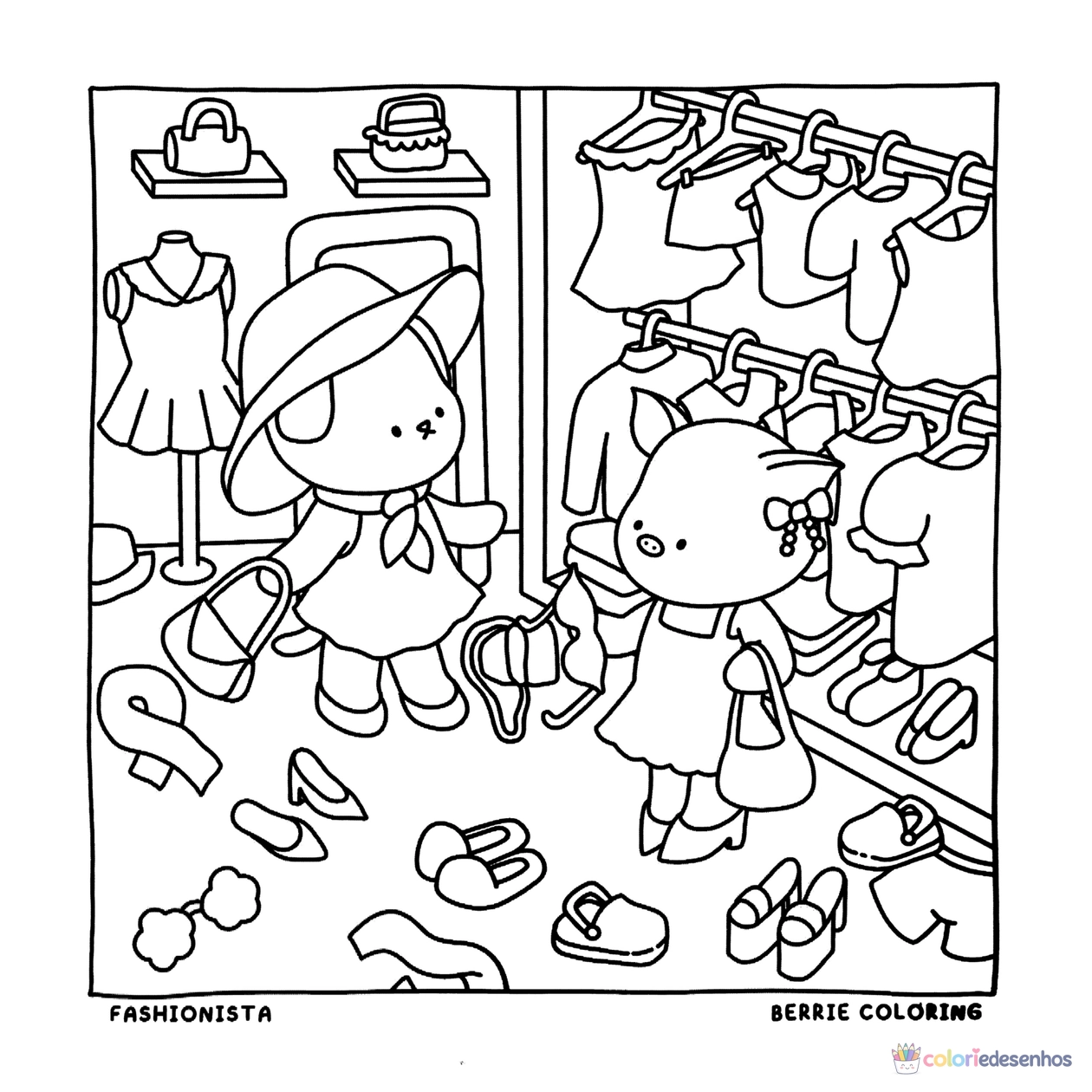 Cozy Friends para imprimir e colorir para colorir