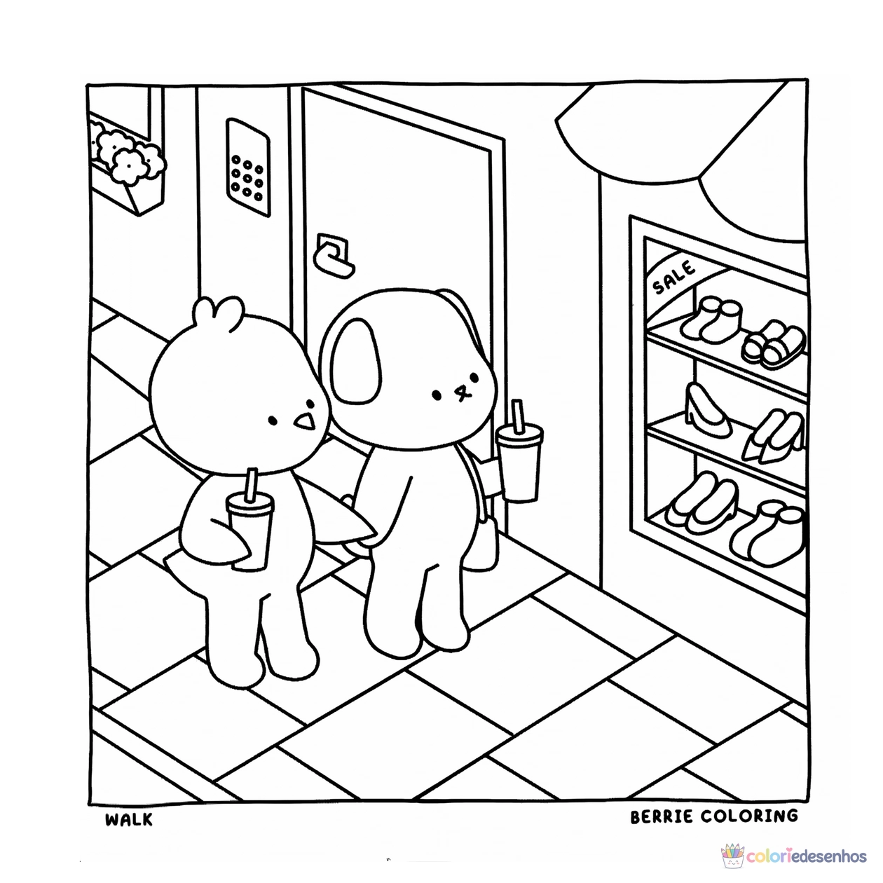 Cozy Friends para imprimir e colorir para colorir