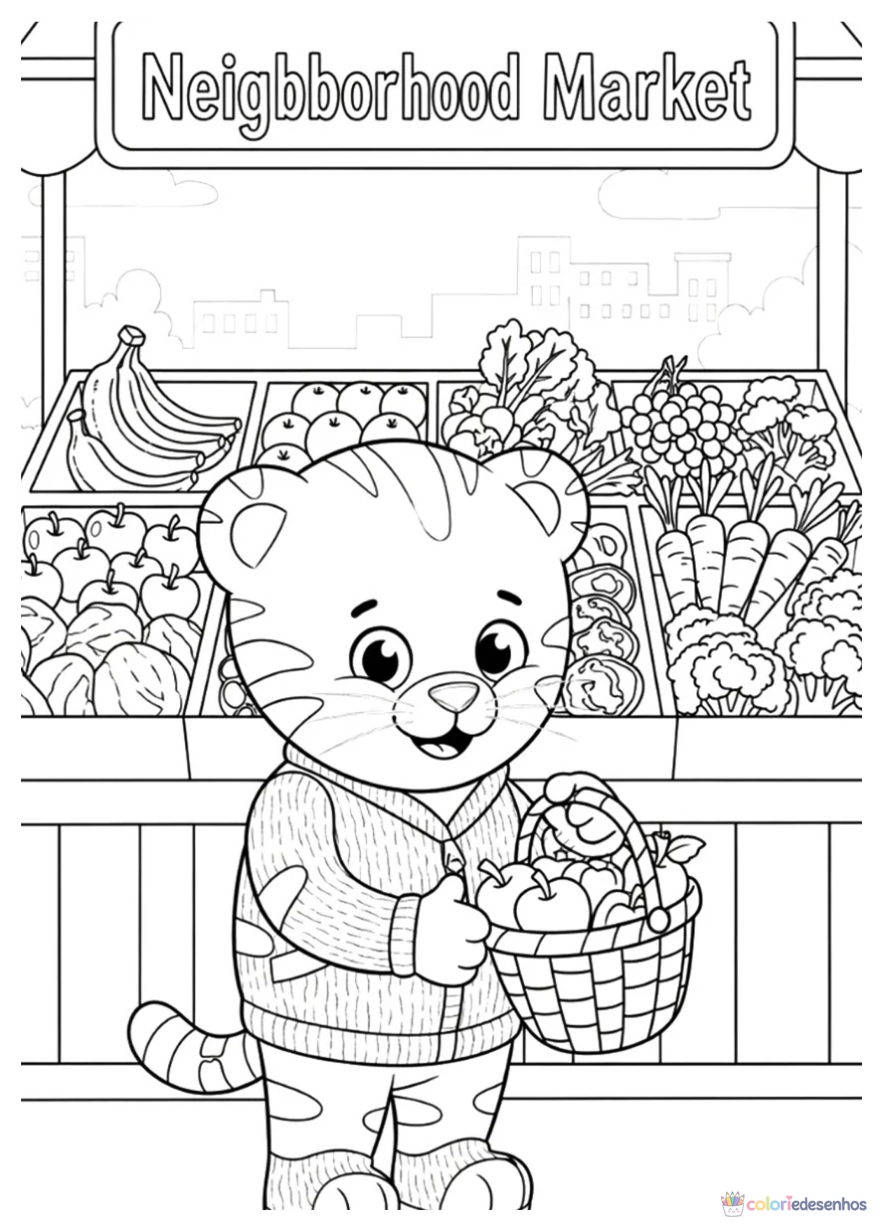 Daniel Tigre para imprimir e colorir para colorir