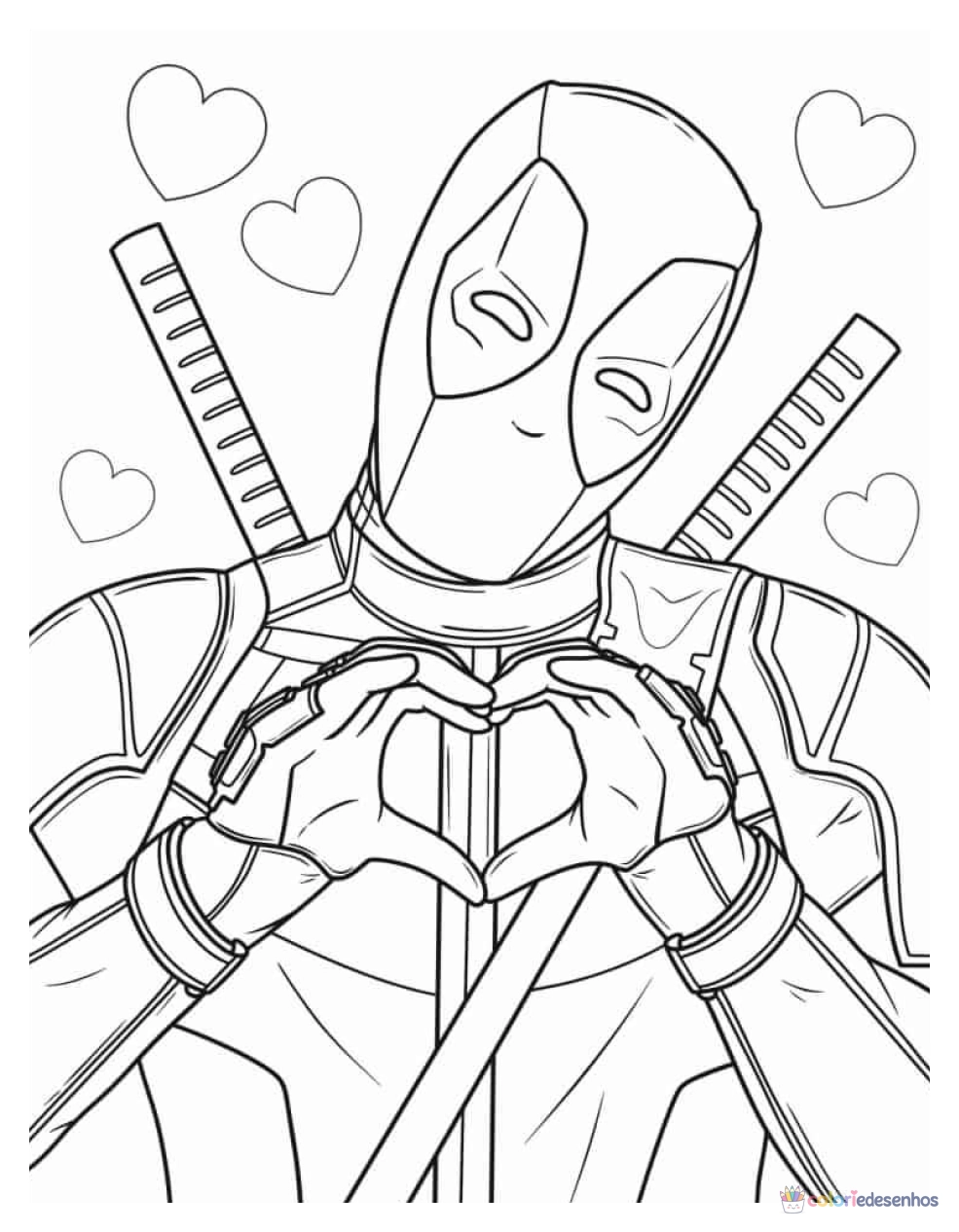 Deadpool para colorir
