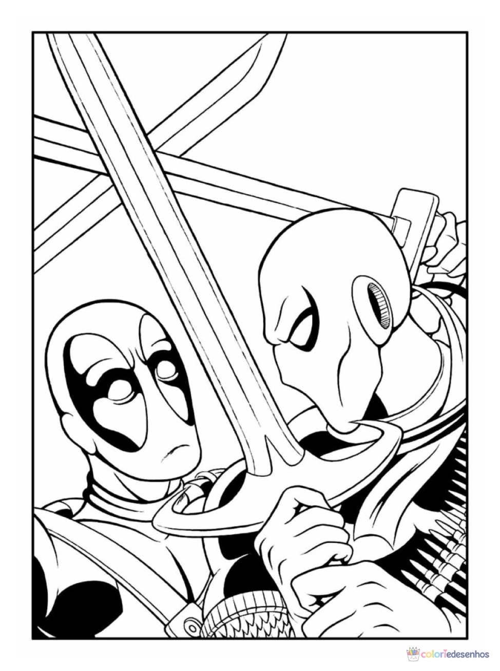Deadpool para colorir