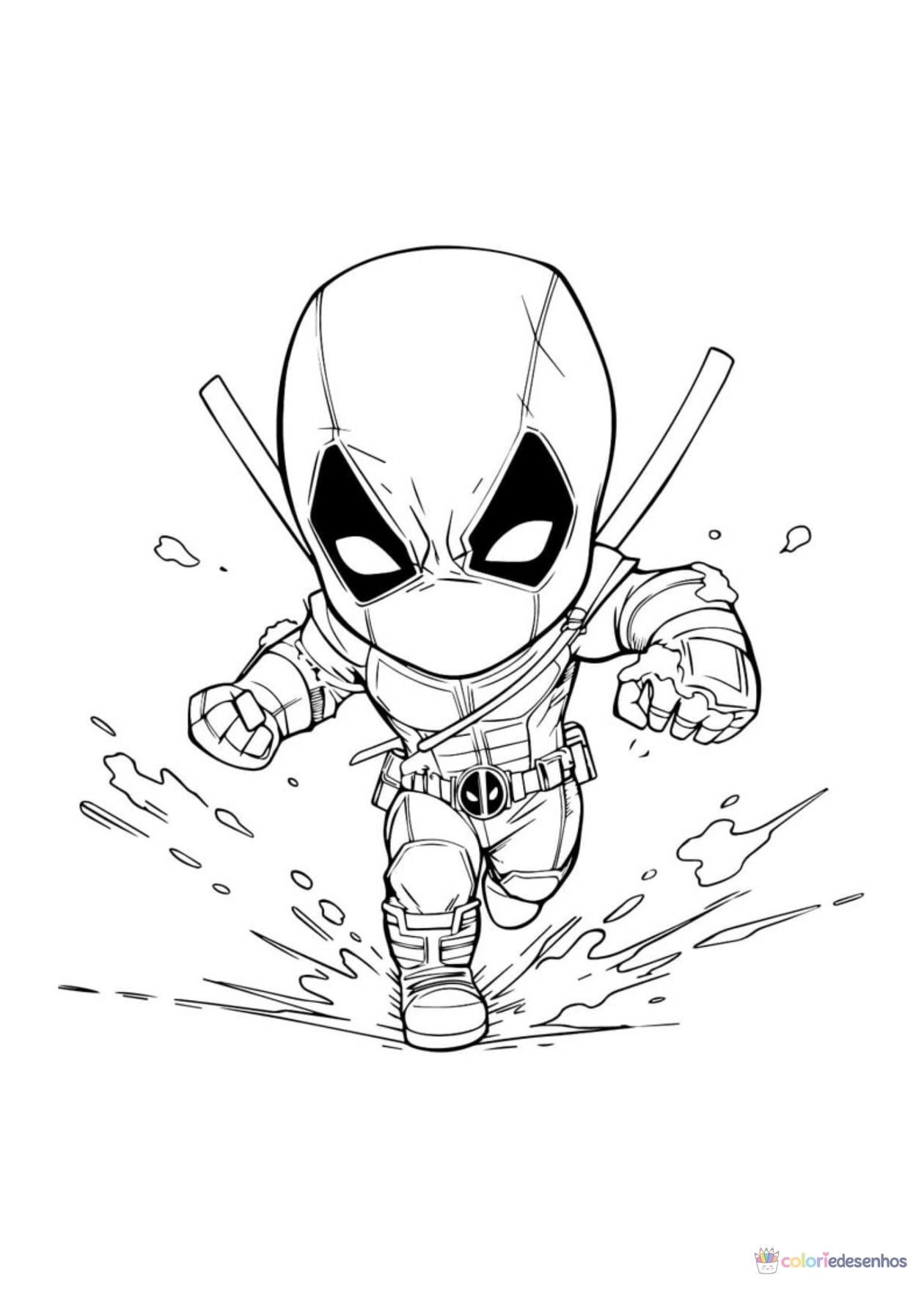 Deadpool para imprimir e colorir para colorir