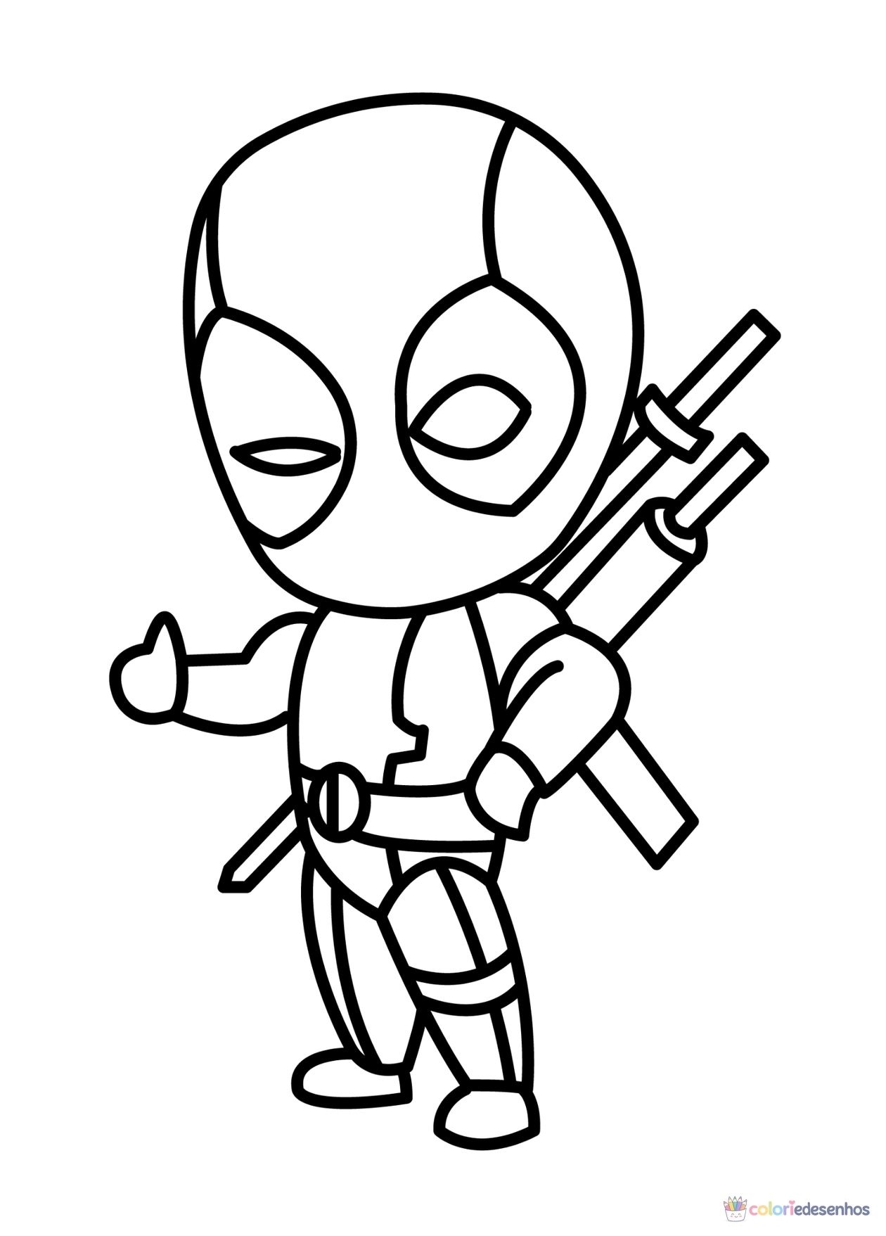 Deadpool para imprimir e colorir para colorir