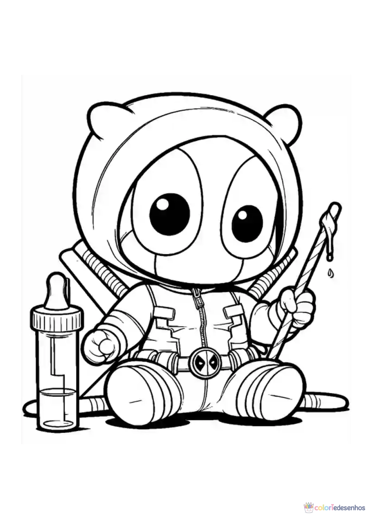 Deadpool para imprimir e colorir para colorir