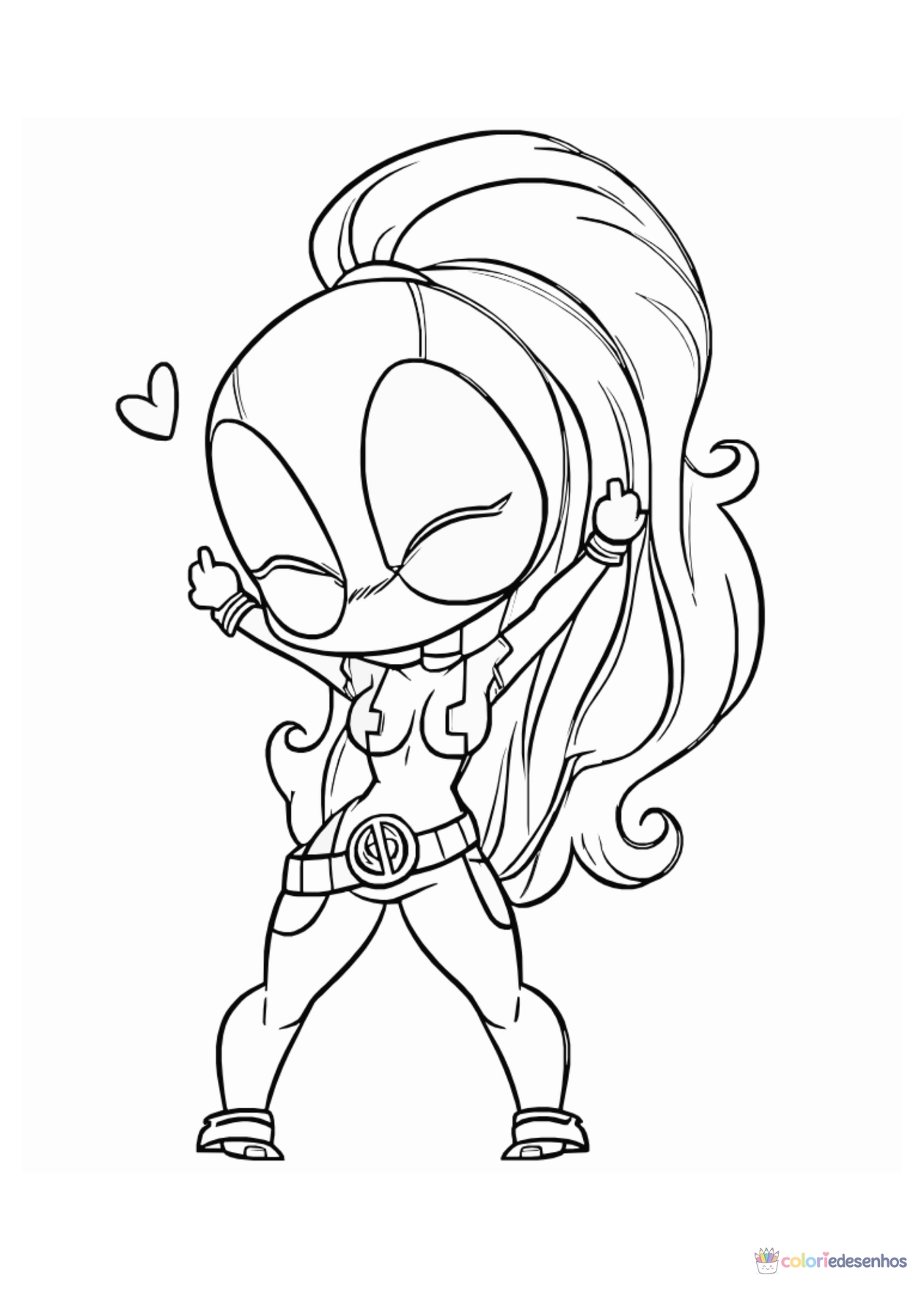 Deadpool para imprimir e colorir para colorir