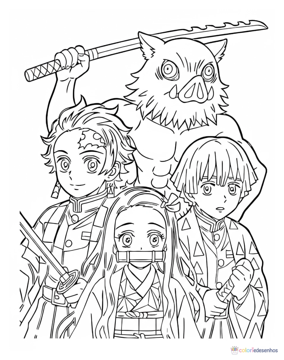 Demon Slayer para colorir